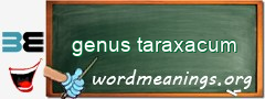 WordMeaning blackboard for genus taraxacum